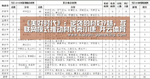 《美好时代》:逆袭的村妇9妹,互联网模式推动村民奔小康_开云体育竞猜(图2) 开云体育竞猜